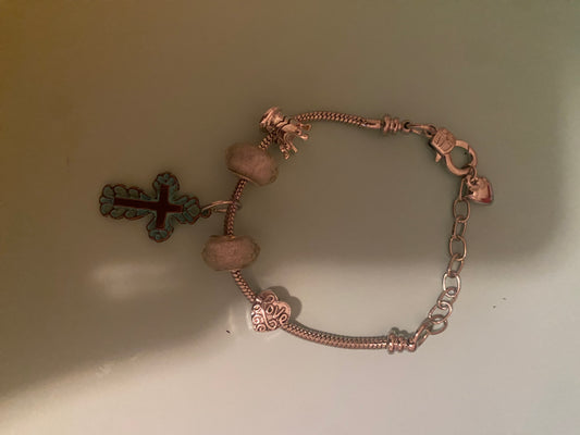 Cross silver bracelet